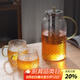 高茗（gaoming）超大容量加厚玻璃茶壺耐熱內置過(guò)濾網(wǎng)防爆泡茶壺明火家用煮茶套裝 米高壺+圓圓杯【2只】