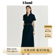 ELAND衣戀連衣裙女v領高腰工裝風精致長裙夏季新款 藏青色(59)Navy S 160