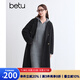 百圖betu女裝冬季新款連衣裙連帽寬松舒適連衣裙裙子女2410T99 灰色 L