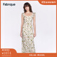 Fabrique【郁花園】小飛袖印花連衣裙女夏季新款 草綠 M