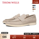 THOM WILLS便士樂(lè )福鞋男夏季商務(wù)休閑皮鞋一腳蹬軟底男鞋反絨皮真皮豆豆鞋 灰白色A8134 41 /7.5碼