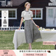 香影俏皮活潑套裝裙子女2025夏裝新款t恤半身裙兩件套一整套穿搭 黑色 S 155/80A/85-95斤