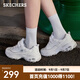 斯凱奇（Skechers）男女鞋厚底休閑舒適簡(jiǎn)約百搭運(yùn)動(dòng)鞋老爹鞋小白熊 白色/WHT 38.5