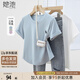 她池正肩T恤2025春夏新款女裝簡(jiǎn)約小狗刺繡短袖圓領(lǐng)上衣