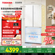 東芝（TOSHIBA）白珍珠546法式多門(mén)四開(kāi)門(mén)雙系統超薄零嵌小戶(hù)型家用電冰箱一級能效變頻國家補貼GR-RF546WI-PM171