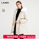 LANDI奶白色溫柔氣質(zhì)抽繩收腰中長(zhǎng)款派克服女皮草2023冬裝 白色 XL