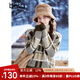 百圖betu女裝冬季新款毛衣圓領(lǐng)色織提花格紋套頭毛衫女2411T43 咖格 L