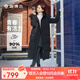 坦博爾2025冬季新款休閑百搭可脫卸帽長(cháng)款加厚保暖羽絨服女時(shí)尚極寒外套 黑色 S (160) 建議體重100斤-110斤