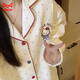 貓人（MiiOW）hellokitty可愛(ài)睡衣女冬季空氣棉夾層加厚保暖學(xué)生甜美波點(diǎn)家居服 8534#空氣棉-波點(diǎn)凱蒂貓套裝長(cháng)袖長(cháng)褲 XL [130-145斤內穿]