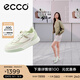 愛步（ECCO）平底鞋女 倪妮同款牛皮板鞋系帶休閑運(yùn)動(dòng)鞋 街頭272803 白色/抹茶綠/水泥灰27280361198 37