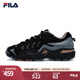 FILA 斐樂男鞋官方掠奪者復(fù)古跑鞋 2022春夏季潮流透氣運(yùn)動(dòng)鞋七夕禮物 黑色/中灰-BG 42.5