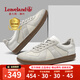 楓葉（leaveland）板鞋男夏季新品復古時(shí)尚透氣男女同款德訓鞋舒適牛筋底休閑鞋子男 情侶款-白色(皮鞋碼) 41