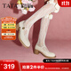 他她（TATA）落日玫瑰粗跟瑪麗珍鞋女復古小皮鞋單鞋女秋WGB07CQ4 米白 36