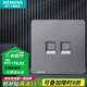 西門子（SIEMENS）開關(guān)插座面板 電腦網(wǎng)線電視弱電墻面插座 致典系列銀灰色 二位六類電腦