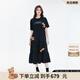LALABOBO【商場(chǎng)同款】立體熊連衣裙女裝2025夏新款寬松可愛(ài)長(cháng)裙RBEB-ZY11 黑色 S