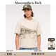 ABERCROMBIE & FITCH男裝25夏季美式復(fù)古印花圖案百搭寬松圓領(lǐng)短袖T恤KI123-5020 米黃色 L (180/108A)