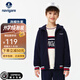 NAVIGARE意大利小帆船童裝兒童外套男童連帽衛衣中大童休閑上衣衣服 藍紅毛圈深藍 140