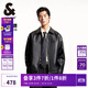 杰克·瓊斯（JACK&JONES）25年男裝仿皮衣外套男士秋季皮夾克寬松PU行政夾克商務(wù)休閑外套男 黑色E40 M (175)