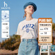 哈吉斯（HAZZYS）女裝 2025夏季女士PHIZ印花寬松短款圓領(lǐng)T恤女【安心品質(zhì)】