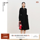 噢姆（AUM）【店鋪臻選】AUM噢姆2025年春季新款羊毛提花蕾絲黑色長袖連衣裙 黑色 XL