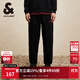 杰克·瓊斯（JACK&JONES）25年CNY聯(lián)名蛇年新年款潮流休閑褲長(cháng)褲子寬松束腳衛褲男紅色男褲 E40黑色 S 170