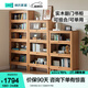 林氏家居書柜客廳2025新款實木帶玻璃門組合柜展示柜靠墻落地木業(yè)AS1X 【原木色|0.8m】五層實木書架