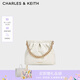 CHARLES&KEITH鏈條單肩腋下托特包流浪包包女包女友生日七夕禮物CK2-20671559 White白色 M