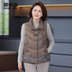 雪中飛羽絨服女25冬季新款加厚無(wú)帽羽絨背心媽媽裝淺棕卡L