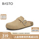 百思圖25夏商場(chǎng)同款復古休閑勃肯鞋平跟女單鞋A9080BH5 杏色 37
