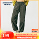斯凱奇（Skechers）閃穿褲子女秋季傘兵褲闊腿褲吸濕速干運動(dòng)褲降落傘褲 黑森林綠/0373 S