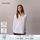 Calvin KleinJeans25早秋新款女士休閑通勤ck府綢條紋刺繡長(cháng)袖襯衫44C932G 0SA-淺藍條 XS