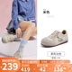 駱駝（CAMEL）勃肯鞋女松弛舒適大頭平跟休閑鞋 L25A700113 米色  37 