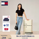 TOMMY JEANS【甜美辣妹風(fēng)】25夏季女裝美式復(fù)古學(xué)院修身顯瘦正肩短袖上衣T恤 【凈色字母】-黑色BDS S