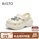 百思圖25夏戶外休閑洞洞鞋增高厚底女涼鞋B3092BH5 白色 38