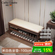 CATHYLOUTTE德國實(shí)木換鞋凳入戶(hù)鞋柜一體家用門(mén)口可坐凳穿鞋凳輕奢多功能鞋架 實(shí)木白色坐墊100CM-整裝發(fā)貨