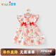 優(yōu)奇女童連衣裙夏季嬰兒衣服公主裙小女孩抓周歲女寶寶禮服夏季中國風(fēng)