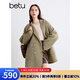 百圖betu女裝秋季新款毛呢外套時(shí)尚百搭羊毛大衣外套女2409T13 綠色 S