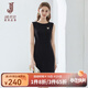 經(jīng)典故事（JANE STORY）高端純色修身無袖連衣裙女夏季2025年新款氣質(zhì)收腰西裝內(nèi)搭背心裙 R05黑色 S