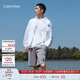 Calvin Klein Jeans夏季男士休閑通勤印花ck抽繩腰純棉針織運動(dòng)短褲J325563 P2D-星灰 XL
