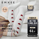 嫚熙（EMXEE）嬰兒襪子女寶寶長(cháng)筒襪春秋純棉新生兒過(guò)膝高筒襪百搭外出長(cháng)襪 梅粉撞白+杏白+愛(ài)心 3雙 0-6月 （適合腳長(cháng)6-8cm）