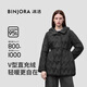 冰潔BINJORA 2025冬新款95鴨絨羽絨服女菱形格連帽保暖外套 J5300DB60 玄巖黑 M 165/88A 【體重約50-65KG】拍小一碼