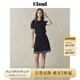 ELAND【100%棉】衣戀半身裙女高腰a字顯瘦毛織百褶裙2025夏季新款 藏青色(59)Navy S