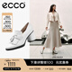 愛(ài)步（ECCO）高跟鞋女 優(yōu)雅流蘇深口牛皮粗跟正裝單鞋女  雕塑奢華222663 HL 亮白色22266301002 38
