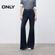 ONLY2025冬季新款做舊水洗低腰寬松微喇褲長(cháng)褲牛仔褲女|125432011 J3G藍黑牛仔 M M標準褲長(cháng)