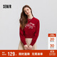 森馬（Semir）毛衣女短款蝴蝶結少女感2025春季圓領(lǐng)正肩套頭衫顯瘦109125107005