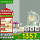 北鼎（Buydeem） K165煮茶器中藥壺黑茶煮燉蒸全自動(dòng)家用燕窩燉盅 玻璃煮茶壺養(yǎng)生壺煎藥壺 【淺杉綠套餐】K165單壺+蒸籠配件 1.5L