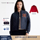 TOMMY HILFIGER【膠囊系列】25秋冬男女防潑水蛇年雙面穿棒球棉服夾克外套 紅色/藏青色XMP M （推薦：115-125斤）