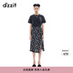 DZZIT【爆款補單】地素半身裙夏季提花設計時(shí)尚百搭裙子 黑色 XS