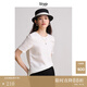 旅途原品ltyp 進(jìn)口100%亞麻極簡(jiǎn)文藝小衫 休閑百搭短袖T恤女秋 象牙白 M （建議拍大一碼）