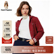 暇步士（Hush Puppies）【懶人系列】女裝冬新款美式休閑學(xué)院減齡加絨連帽外套 172酒紅 L